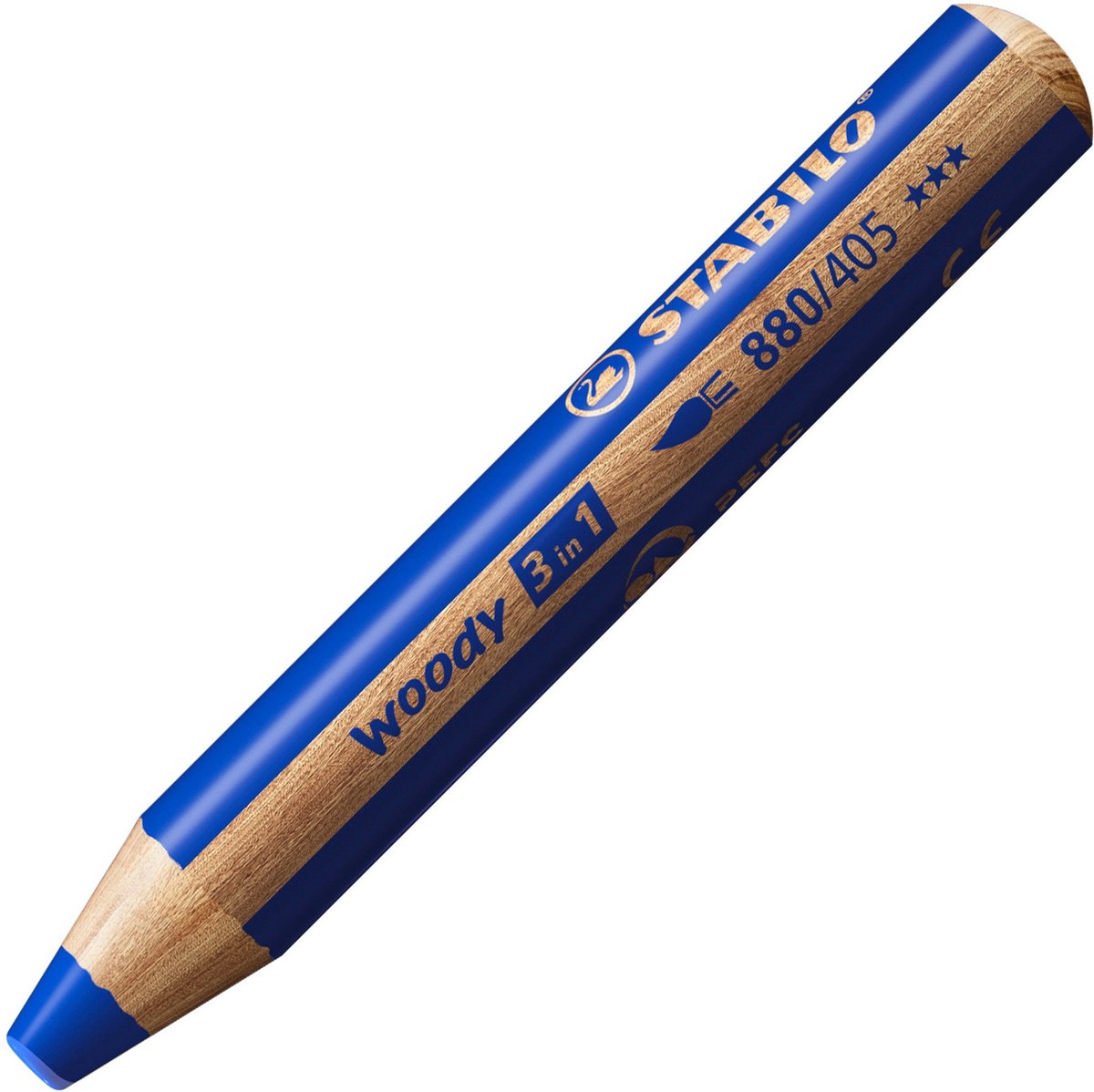 Stabilo Woody 3 en 1 - crayon de couleur multi-talents - outremer