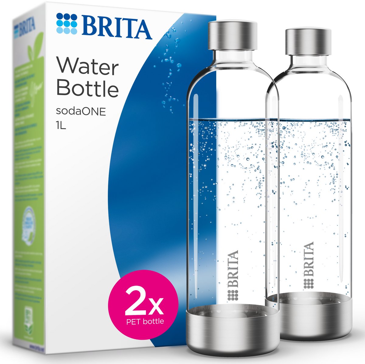 Brita sodaone - bouteilles en plastique pour machine à eau gazeuse - 2 bouteilles PET de 1 l