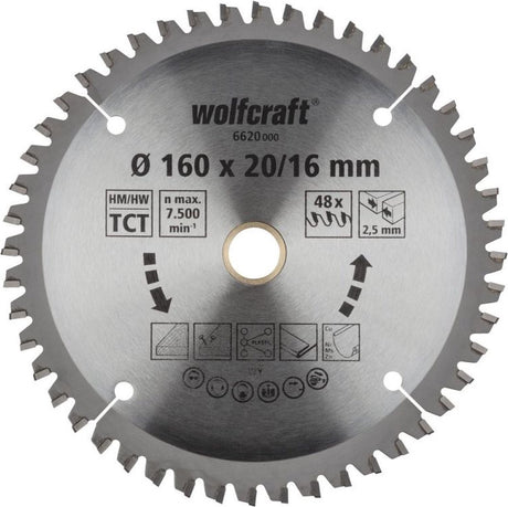 Wolfcraft - lame de scie circulaire 160 x 20 - lame de scie - série lilas neuve - 6620000