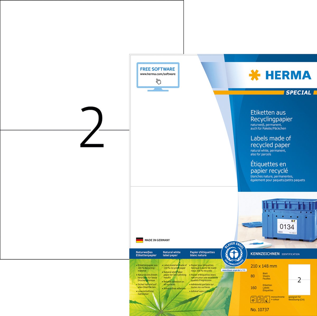 Herma - étiquette de recyclage 210x148mm blanc