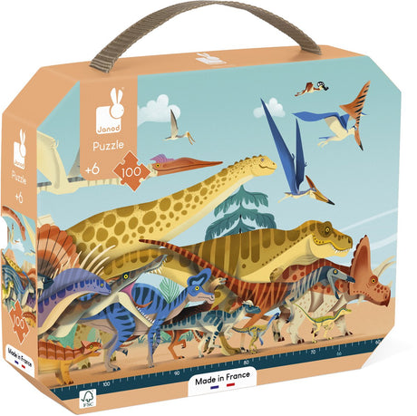 Janod - dino - panorama - puzzle dino 100 pièces