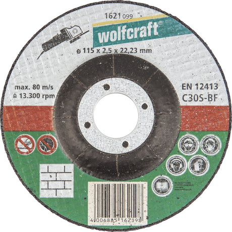 Wolfcraft - disque à tronçonner pour pierre - 115 mm - 1 pièce - coudé - 1621099
