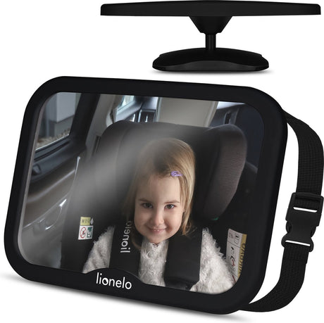 Miroir de voiture Lionelo Sett Baby XL - réglable - rotation à 360 degrés - adapté à toutes les voitures