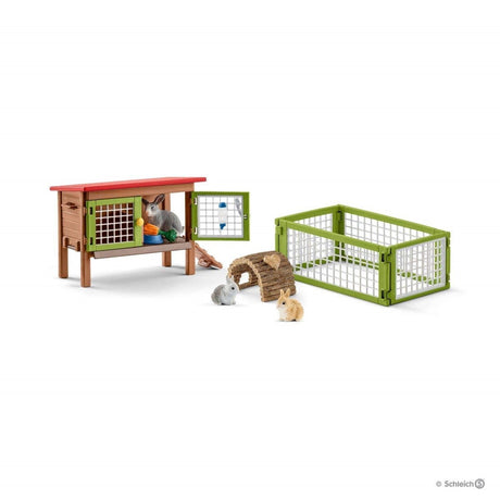 Schleich Farm World Play Figure Set - Clapier à lapin - Jouets pour enfants pour garçons et filles - 3 à 8 ans - 42420