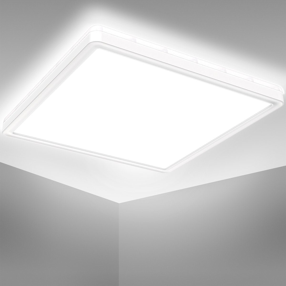 Briloner b.k.licht - éclairage de salle de bain LED - plafonnier de salle de bain - ip44 - lumière blanc neutre 4 000k - 18w - 29x29 cm