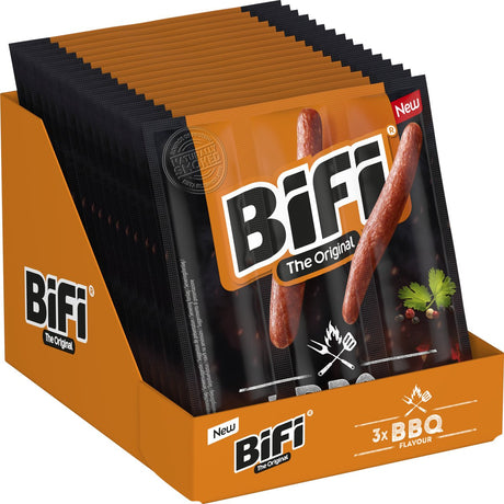 Bifi bbq - barbecue en bâtonnets de salami - collation de viande idéale - pour entre les deux, sur la route ou dans la boîte à lunch - 16x60g