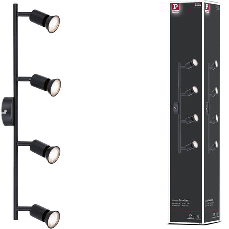 Projecteur Paulmann carolina gu10 230v max. 4x10w dimmable noir mat