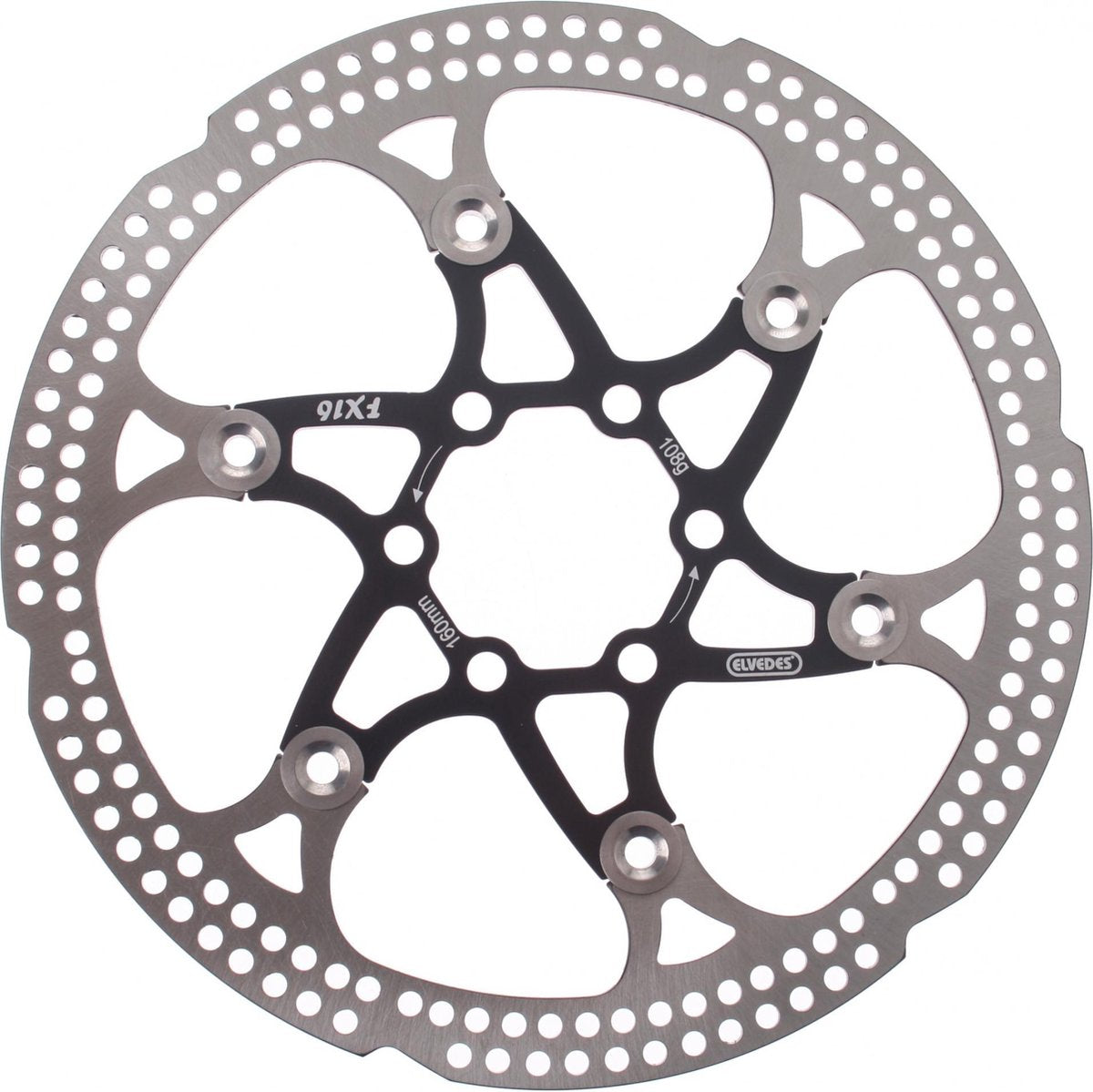 Elvedes FX Disque de frein 160 mm 108gr. Black 2015146