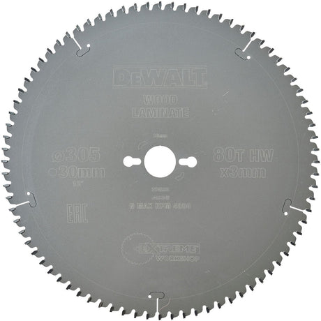 Lame de scie Dewalt métal dur 80 dents tcg - ø 305 x 30 mm