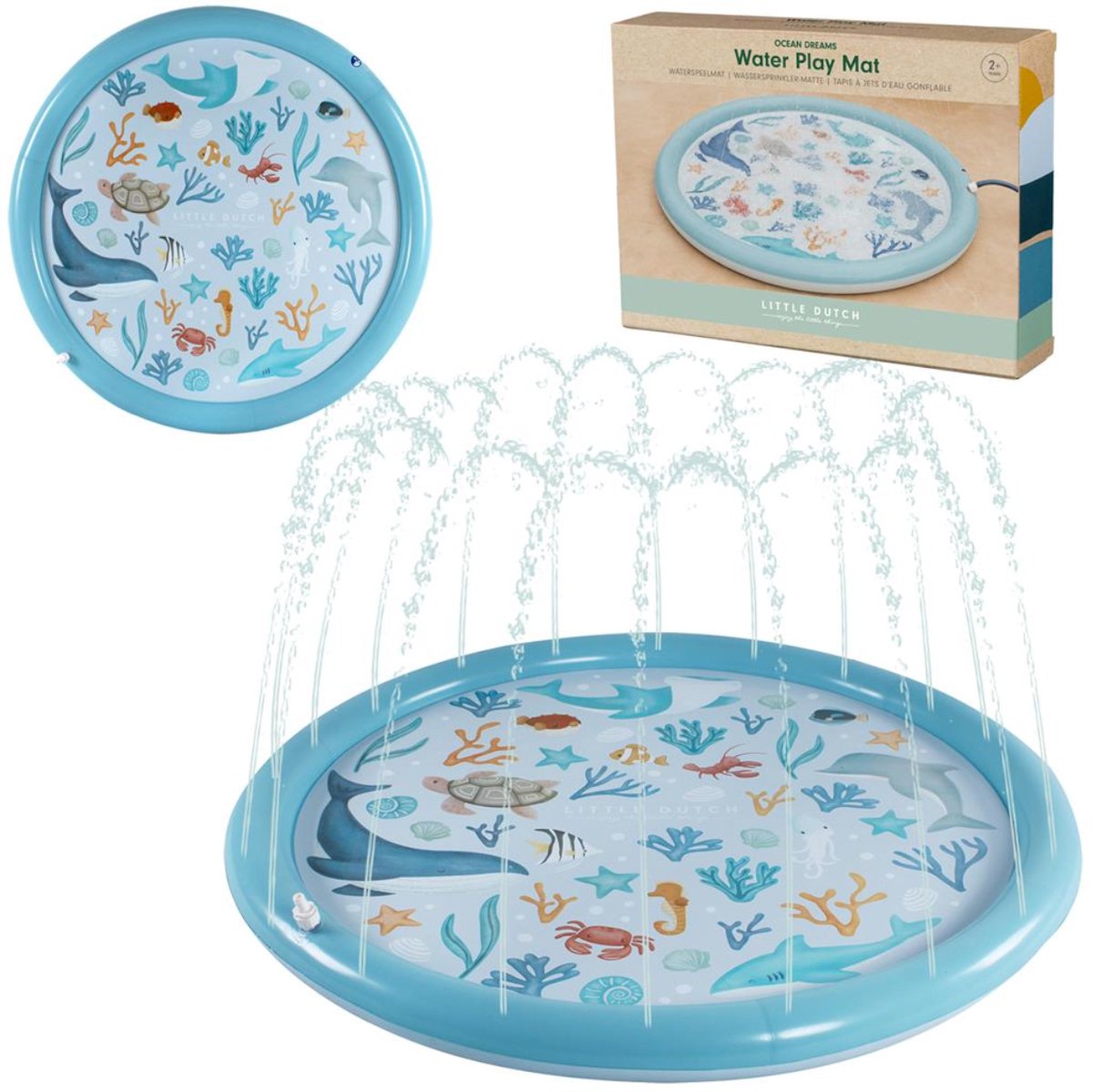Tapis de jeu aquatique Little Dutch Ocean Dreams bleu, 150 cm