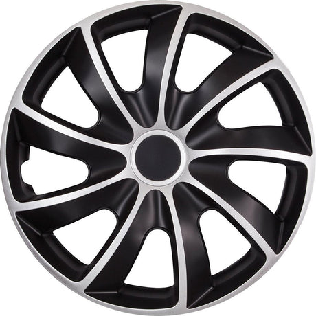 Quad bicolor cs - enjoliveurs 15 - noir argent - lot de 4 !