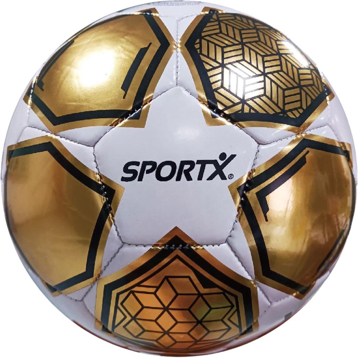 Sportx football or blanc étoile métallisé 330-350gr, 21cm