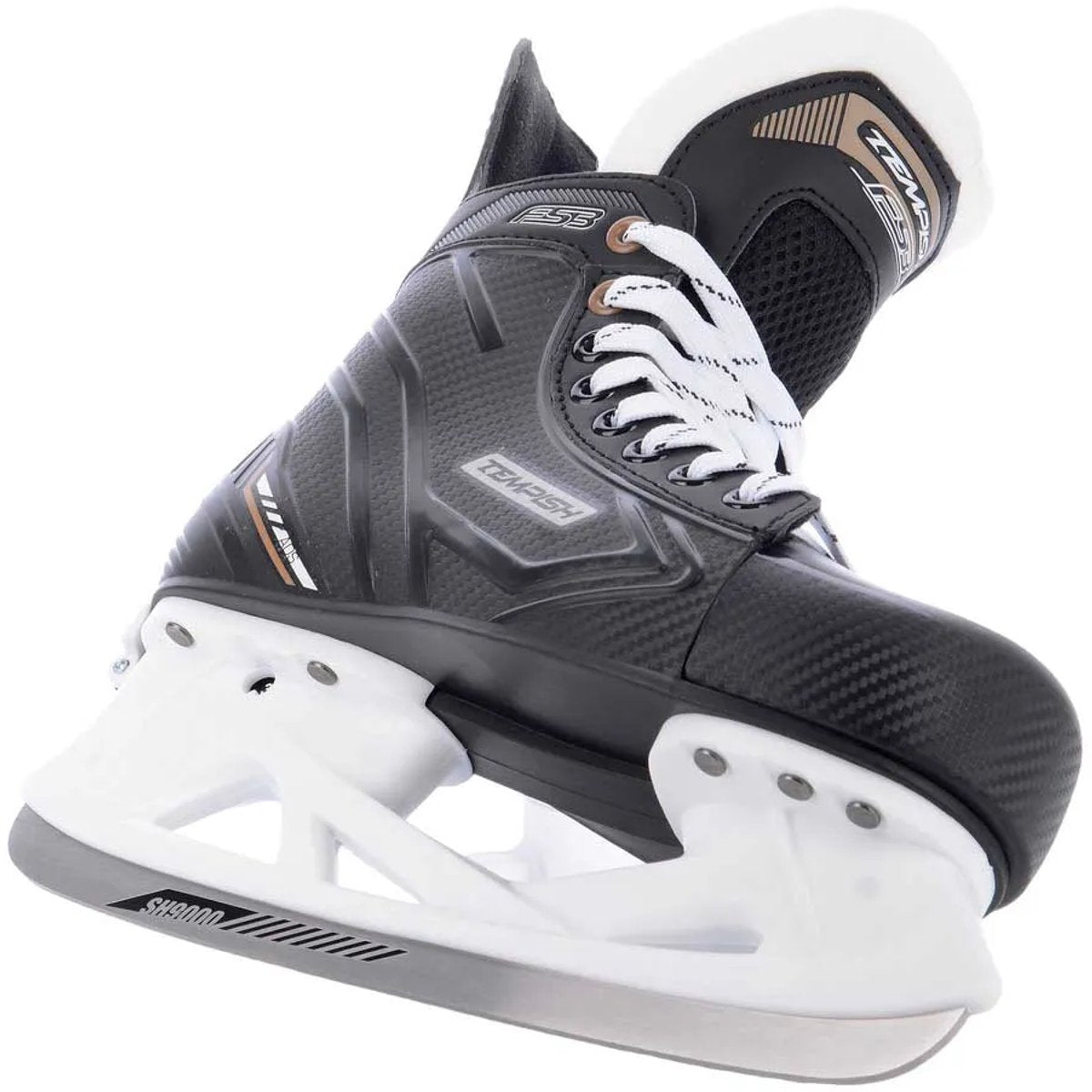 Tempish – FS3 – patins de hockey sur glace – patins pour enfants – noirs – maintien ferme de la cheville, doublure confortable – taille EU 35-38
