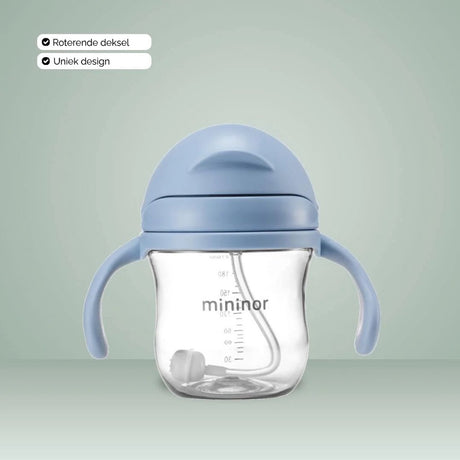 Gobelet avec paille anti-fuite Mininor - ciel nordique - 220 ml - anti-fuite - débit variable
