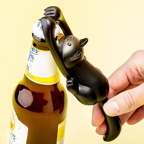 Balvi ouvre-bouteille chat curieux 16,8 x 5,5 cm abs noir