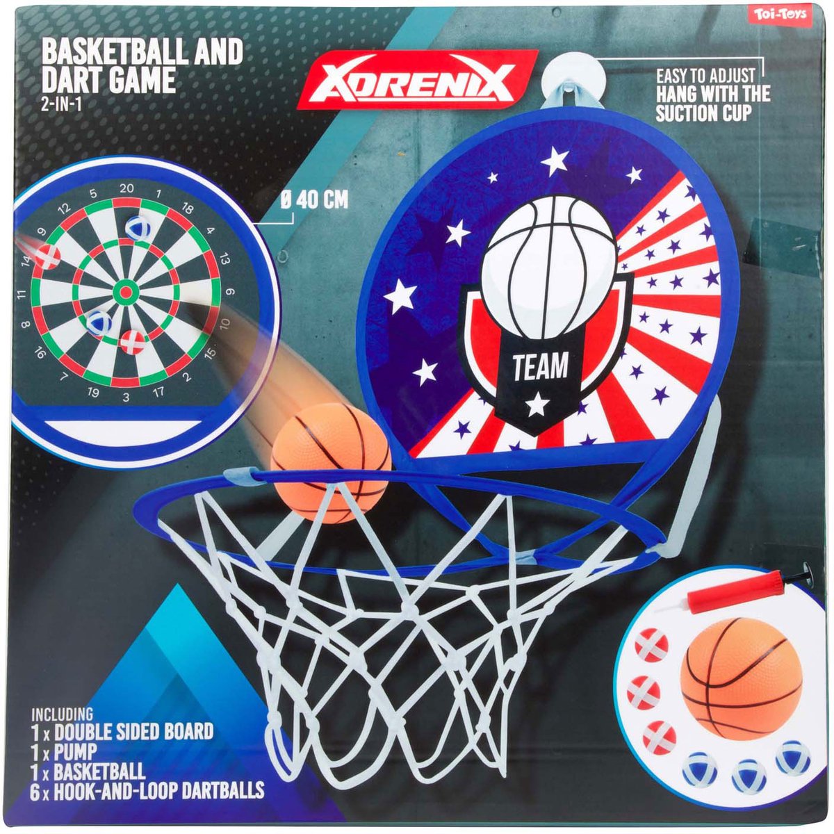 Jeu de fléchettes Adrenix, jeu de basket-ball 2 en 1