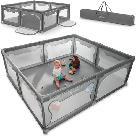 Lionelo willow xl - parc pour bébé - 187 cm x 207 cm x 68 cm - de 0 à 48 mois grande surface - très grand