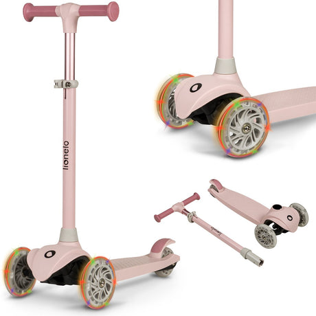 Trottinette enfant Lionelo jessy - trottinette 3 roues - tranche d'âge 3+ - max 50kg - éclairage LED dans les roues - hauteur réglable 65-70-75-80 cm