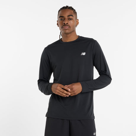 New balance sport chemise à manches longues pull de sport homme - noir