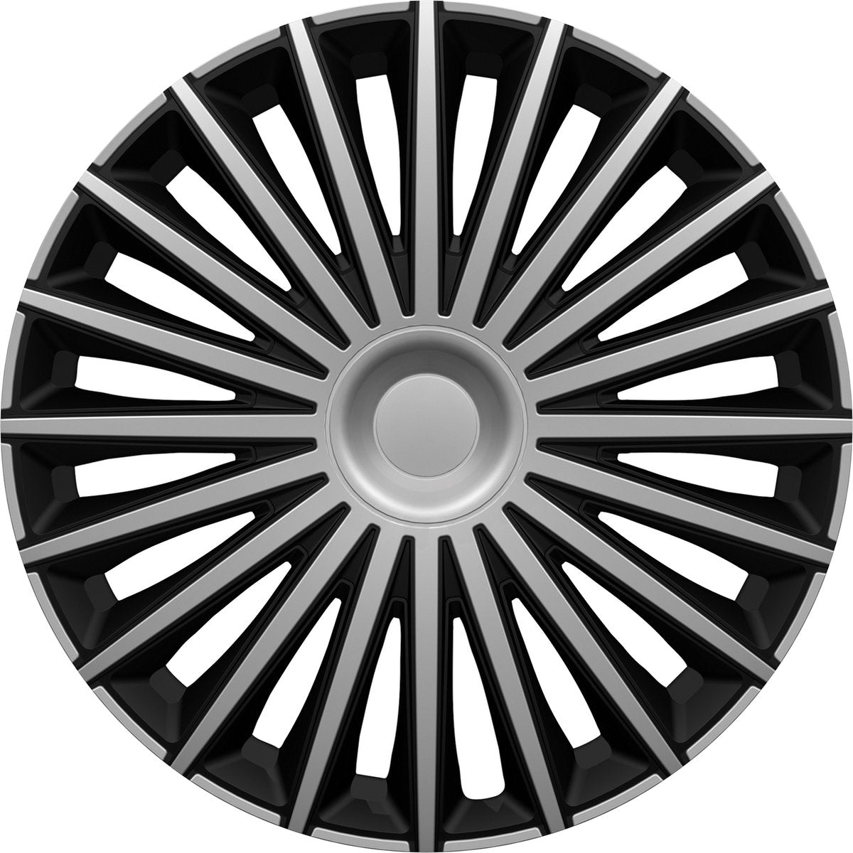 Gorecki carpoint wieldoppenset dakota 16 inch zilver zwart 4 stuks