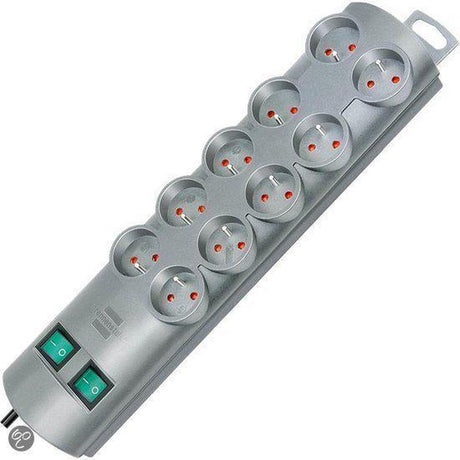 Brennerstuhl primera-line multiprise 10 prises argent 2m h05vv-f 3g1.5 les prises sont commutables par 5 *fr*