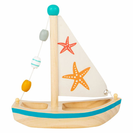 Small foot - jouet de bain bateau à voile en bois étoile de mer