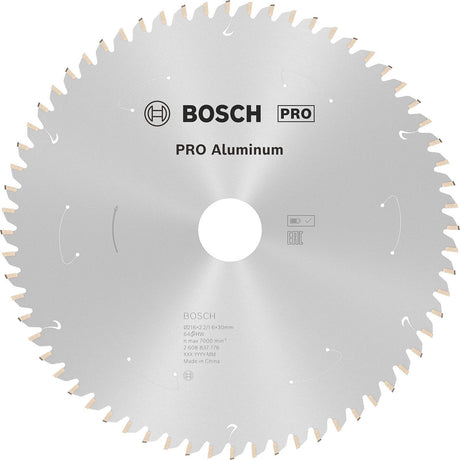 Lame de scie circulaire carbure professionnelle Bosch 216 x 30 x 2,2 mm (64 dents) - aluminium