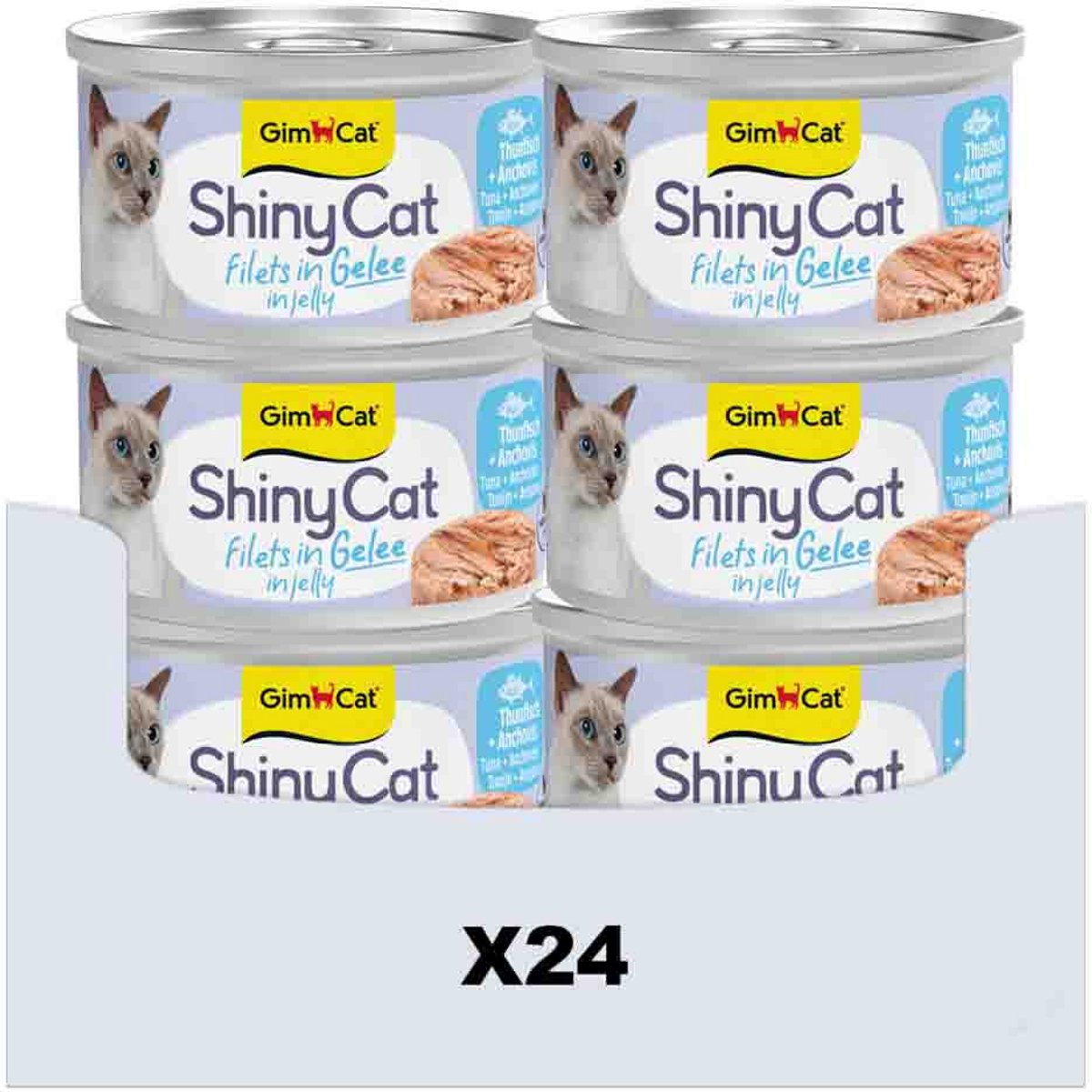 Gimcat 24 x 70 g - filets de Shinycat en gelée de thon + anchois