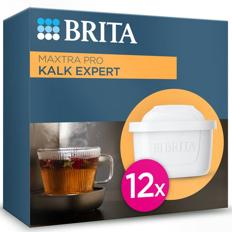 Cartouche filtrante à eau Brita maxtra pro calcaire expert - 12 pièces - filtre à eau d'origine pour toutes les carafes pour la protection des appareils à eau dure - filtre le calcaire, les impuretés, le chlore et les métaux, entre autres