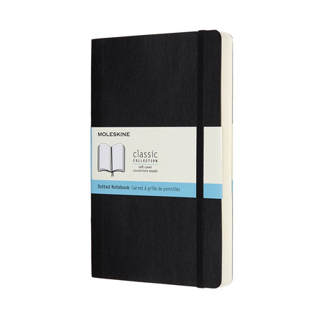 Carnet classique Moleskine - étendu - grand - couverture souple - pointillés - noir