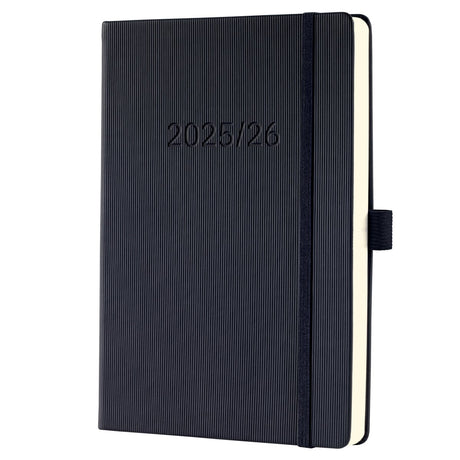 Agenda hebdomadaire Sigel avec page de notes conceptum - format A5 - année 2025 2026 - 18 mois - noir - couverture rigide - si-c2603