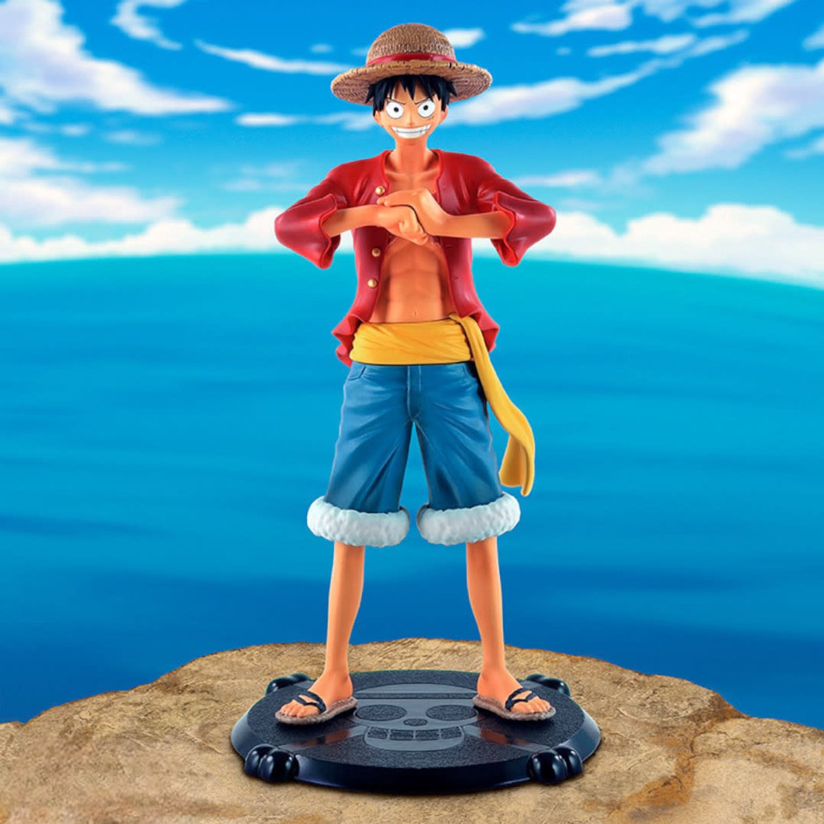 Singe d'une seule pièce d. luffy - figurine PVC avec socle - 17 cm