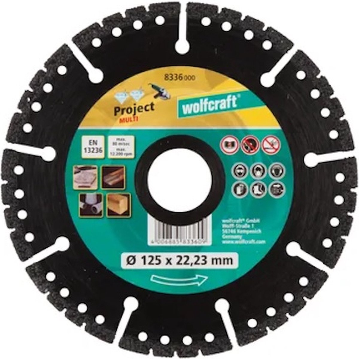 Wolfcraft - disque à tronçonner diamanté ø 125 mm - pro multi - 8336000