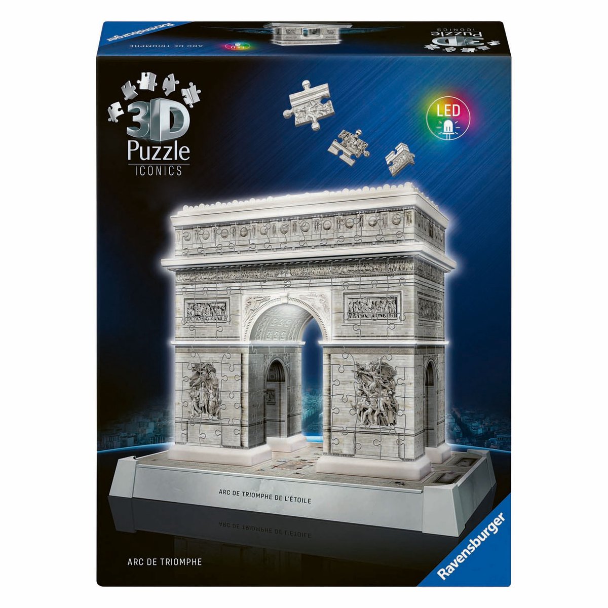 Ravensburger Puzzle 3D Iconiques Arc de Triomphe Paris - avec lumière - 255 pcs.