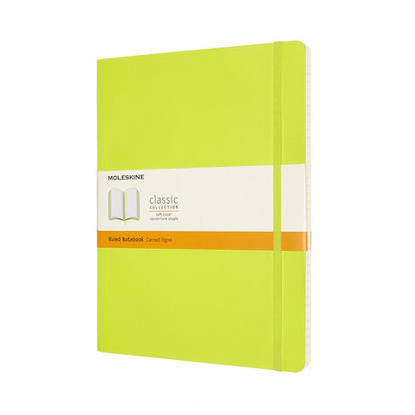 Carnet classique Moleskine - extra large - couverture souple - ligné - vert citron