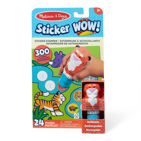 Melissa Doug – autocollant wow ! Cahier d'activités – avec tampon autocollant tigre