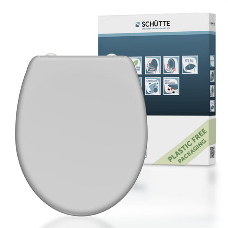 Siège de toilette Schütte avec Duroplaste gris à libération rapide en fermor