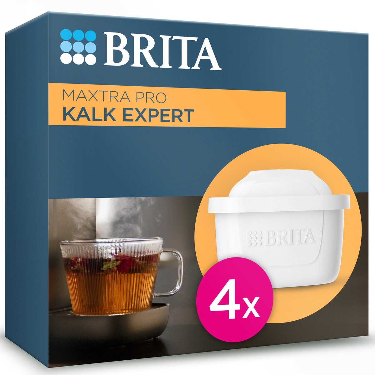 Cartouche filtrante à eau Brita maxtra pro calcaire expert - 4 pièces - filtre à eau d'origine pour toutes les carafes pour la protection des appareils à eau dure - filtre le calcaire, les impuretés, le chlore et les métaux, entre autres