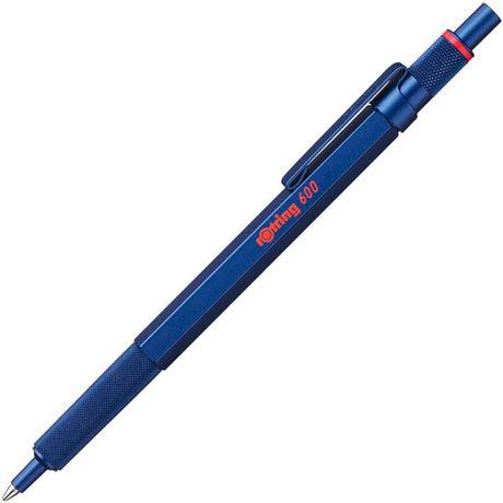 Stylo à bille Rotring 600 | point moyen | encre noire | logement bleu | rechargeable