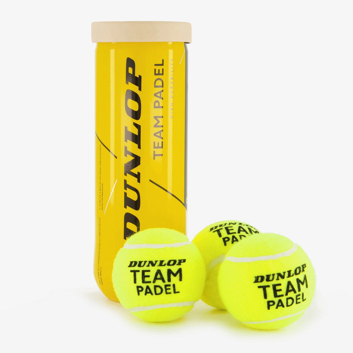 Dunlop - team padel - balles de padel - 3 casquettes - jaune
