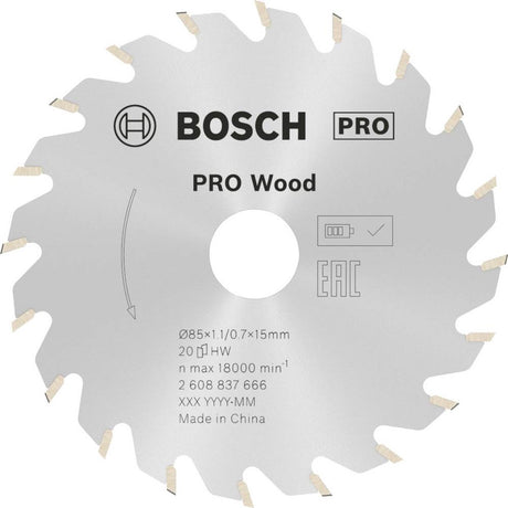 Accessoires Bosch 2608837666 lame de scie circulaire 85 x 15 mm nombre de dents : 20 1 pièce(s)