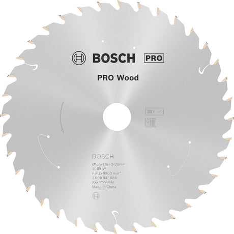 Norme Bosch pour le bois - lame de scie circulaire - 165 mm - 20 mm - 36 dents