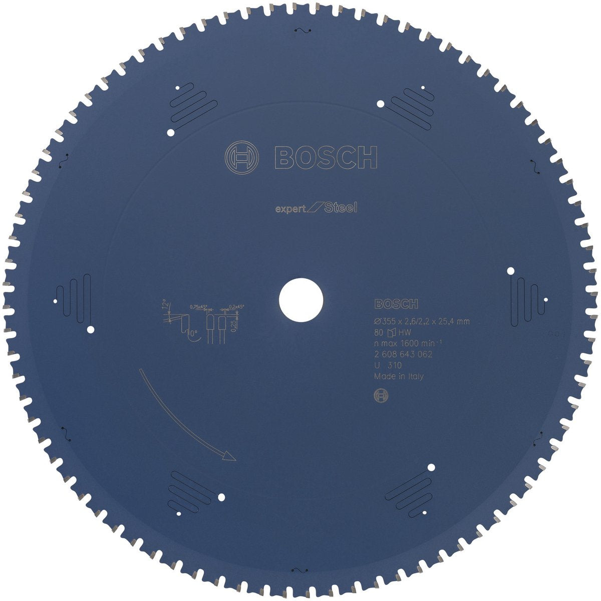 Bosch lame de scie circulaire expert pour acier 355 x 25,4 x 2,2 mm, 80
