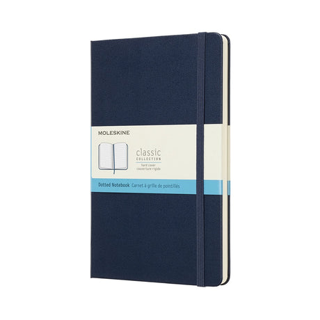 Carnet classique Moleskine - grand - couverture rigide - à pois - bleu saphir