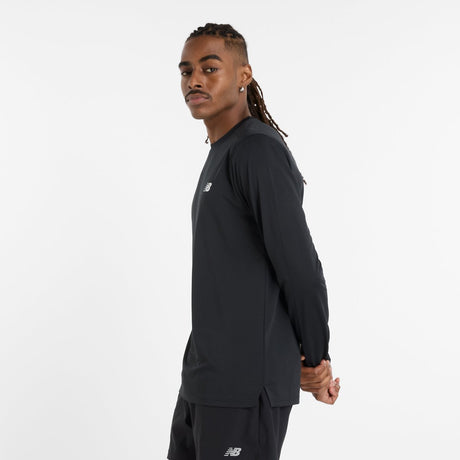 New balance sport chemise à manches longues pull de sport homme - noir