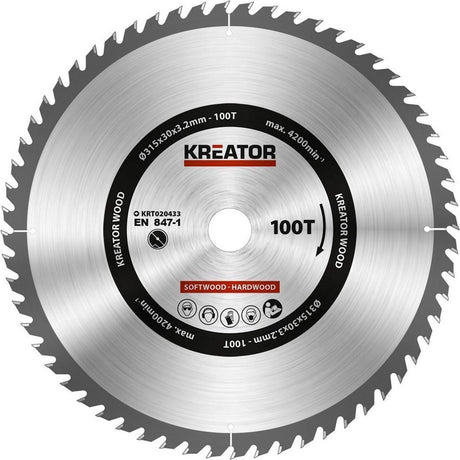 Kreator krt020433 zaagblad hout - 315mm100t