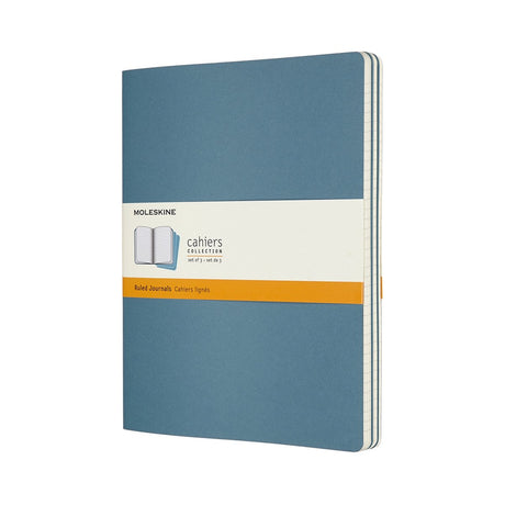 Carnets Moleskine - extra larges - lignés - bleu - lot de 3
