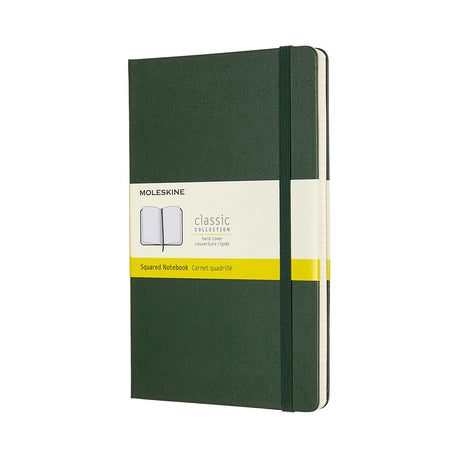 Carnet classique Moleskine - grand - couverture rigide - à carreaux - vert myrte