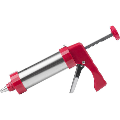 Seringue de décoration presse à biscuits Westmark, avec 8 gabarits et 8 embouts, capacité : 250 ml, plastique inox, rouge argenté, 32332260