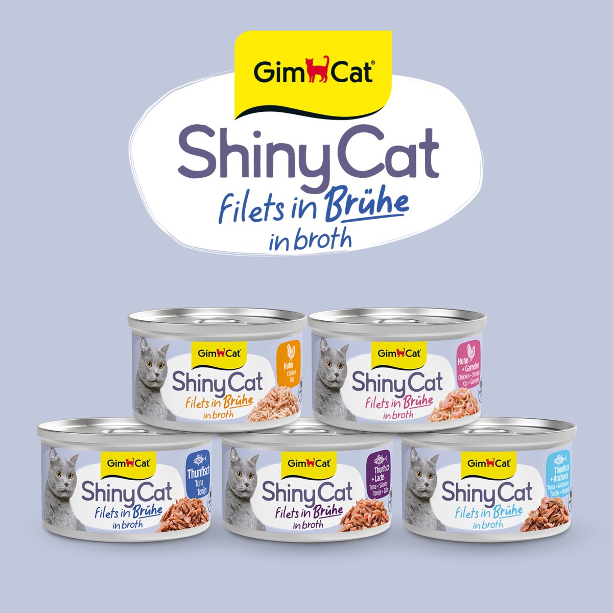 Gimcat 24 x 70 g - filets de Shinycat au bouillon de poulet